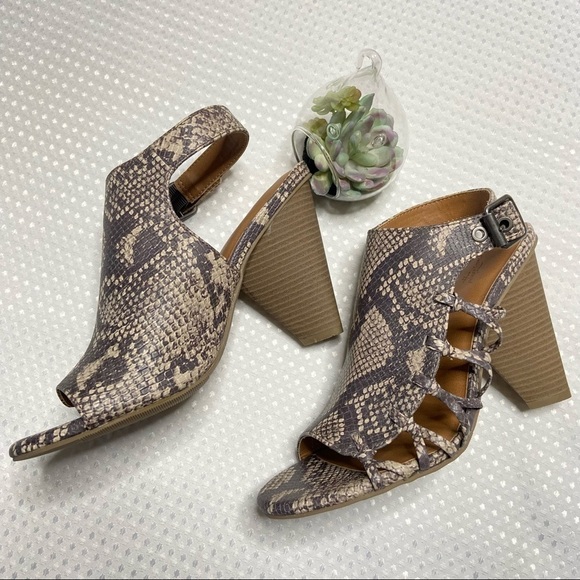 NWT UNIVERSAL THREAD - mary-Ann snake print cone heel open toe heels 7.5 - Picture 7 of 9